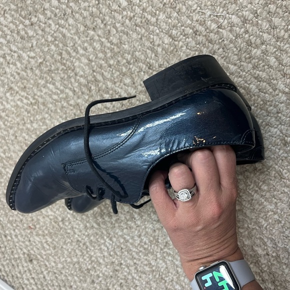 l’intervalle oxfords lace up blue black silver studded size 40 pointed toe - Picture 13 of 13